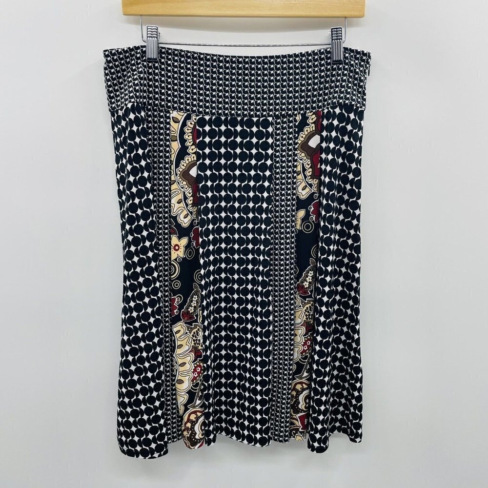 Christopher & Banks Womens Size Medium Printed Pleated A Line Career Skirt 817